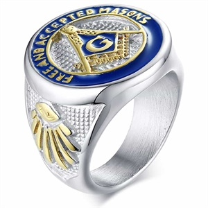 Masonic rustfritt stål ring og unik design